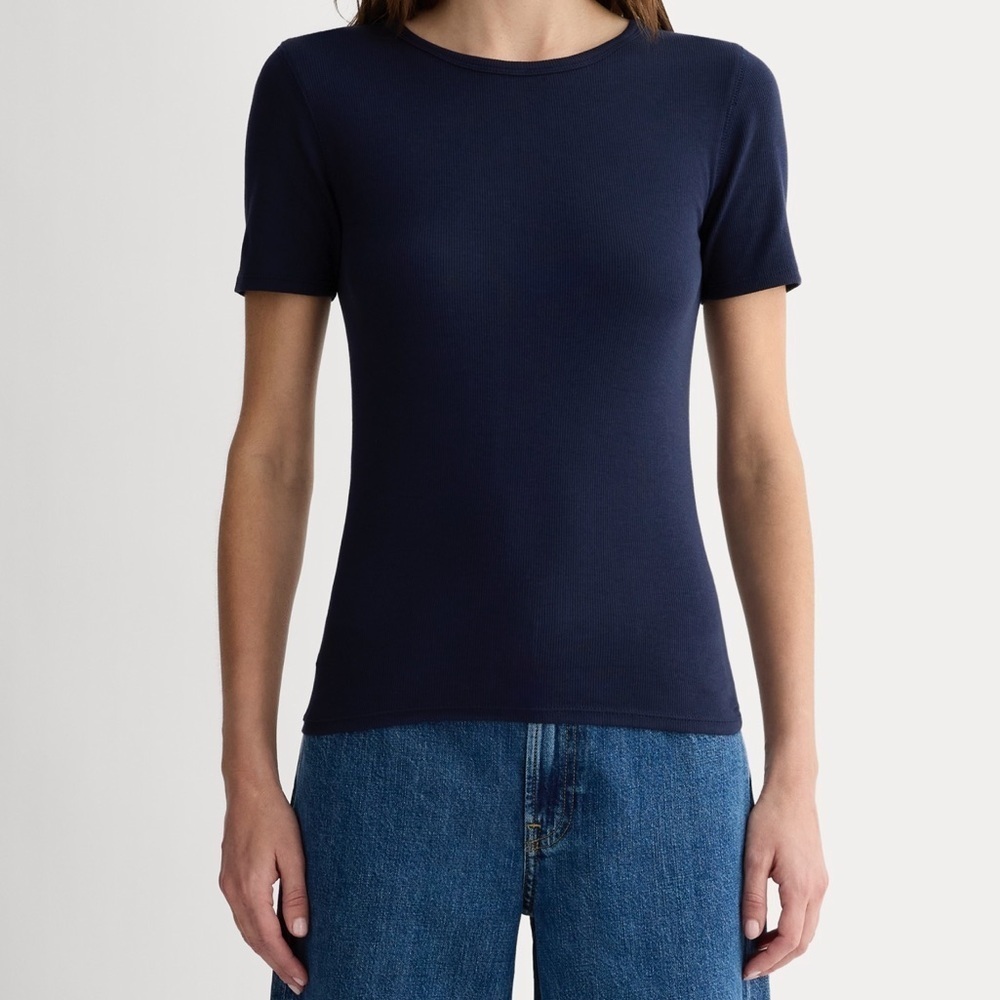 Everlane Luxe Short Sleeve Crewneck Tee Sz L
